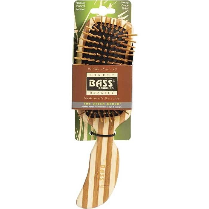 Bass Brushes Bamboo Hair Brush Semi S Shaped Handle Image 1