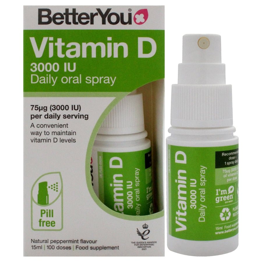 BetterYou Vitamin D 3000 IU Daily Oral Spray by BetterYou for Unisex - 0.51 oz Spray Image 1