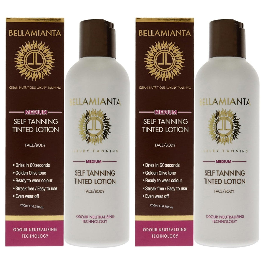 Bellamianta Self-Tanning Tinted Lotion - Medium by Bellamianta for Women - 6.76 oz Bronzer - Pack of 2 Image 1