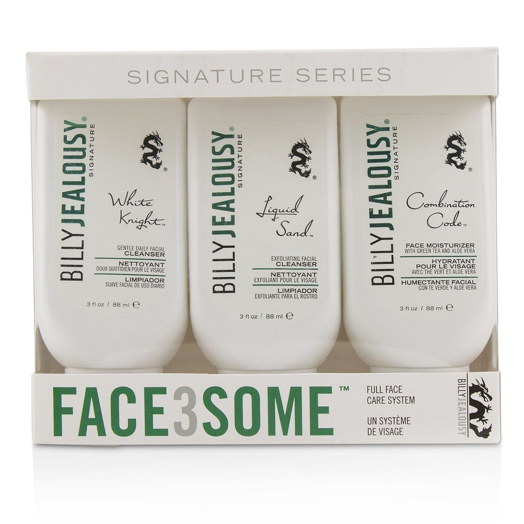 Billy Jealousy Face3Some Kit: Face Moisturizer 88ml + Exfoliating Facial Cleanser 88ml + Gentle Daily Facial Cleanser Image 1