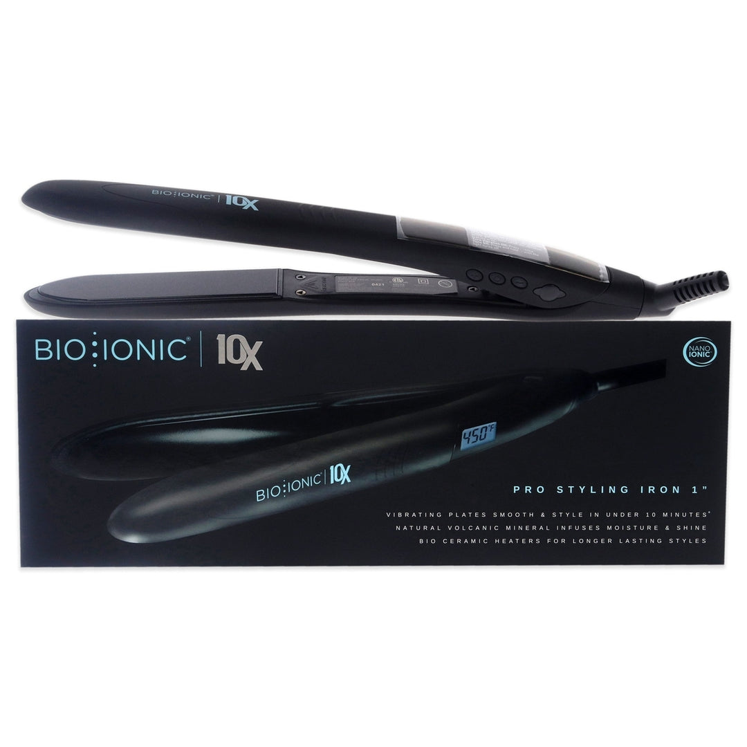 Bio Ionic 10x Pro Styling Iron - Black by Bio Ionic for Women - 1 Inch Flat Iron Image 1