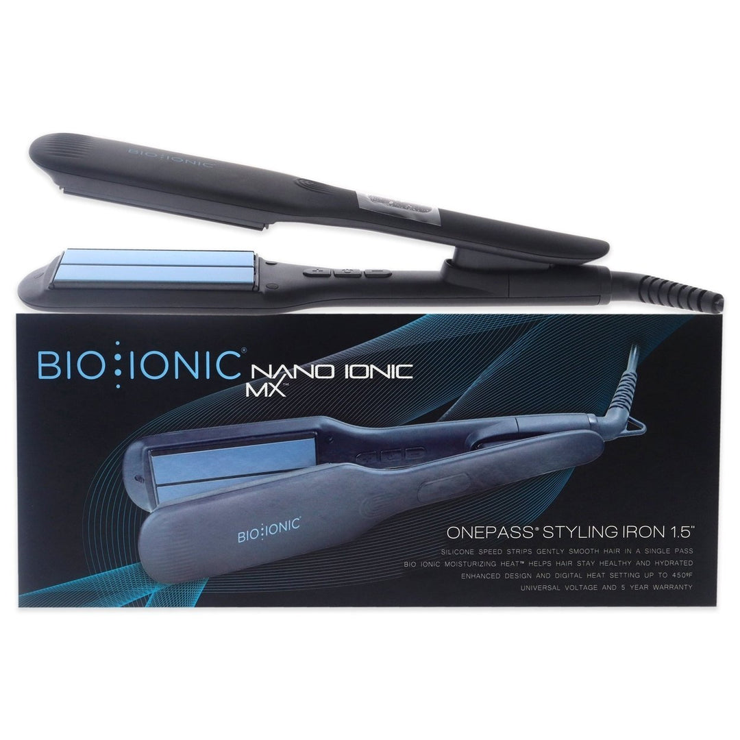 Bio Ionic Onepass Nanoionic MX Styling Iron - Black by Bio Ionic for Women - 1.5 Inch Flat Iron Image 1