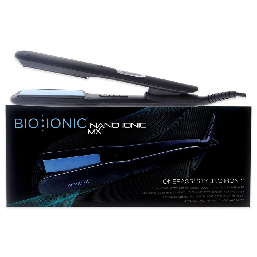 Bio Ionic Onepass Nanoionic MX Styling Iron - Black by Bio Ionic for Women - 1 Inch Flat Iron Image 1