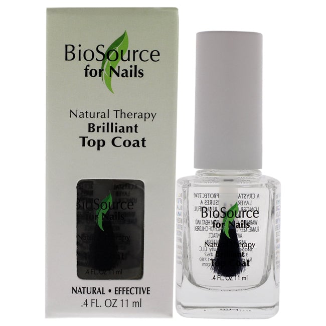 BioSource Natural Therapy Brilliant Top Coat by BioSource for Women - 0.4 oz Nail Treatment Image 1