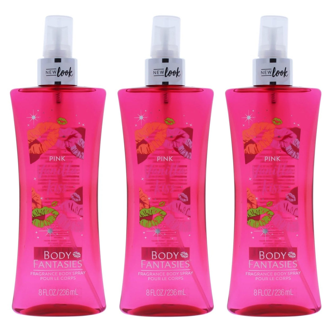 Body Fantasies Pink Vanilla Kiss by Body Fantasies for Women - 8 oz Body Spray - Pack of 3 Image 1