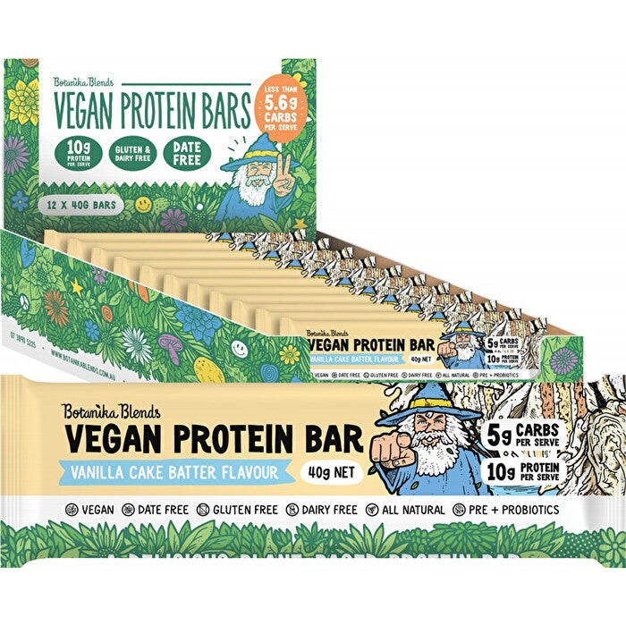 Botanika Blends Vegan Protein Bars Vanilla Cake Batter 12x40g Image 1