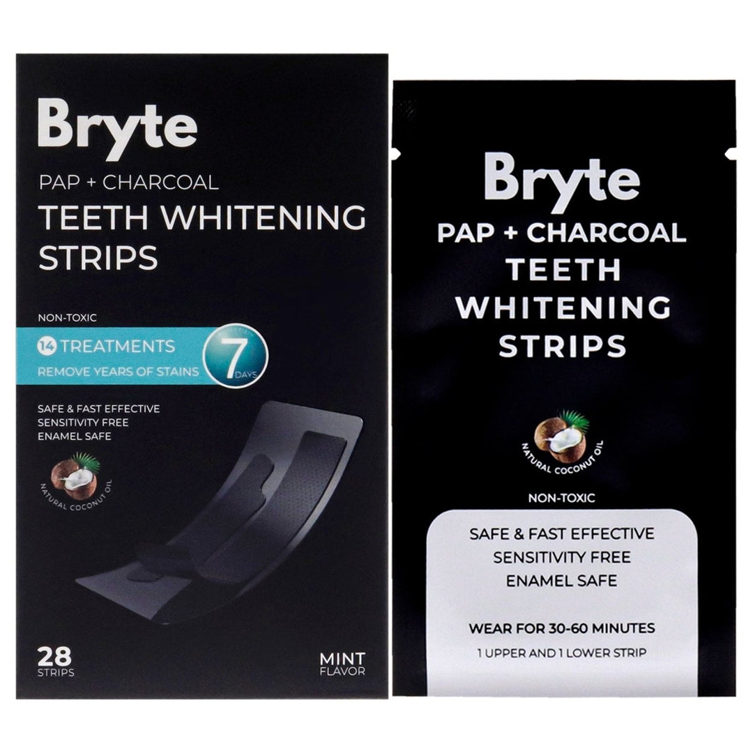 Bryte PAP Pus Charcoal Whitening Strips by Bryte for Unisex - 28 Pc Strips Image 1