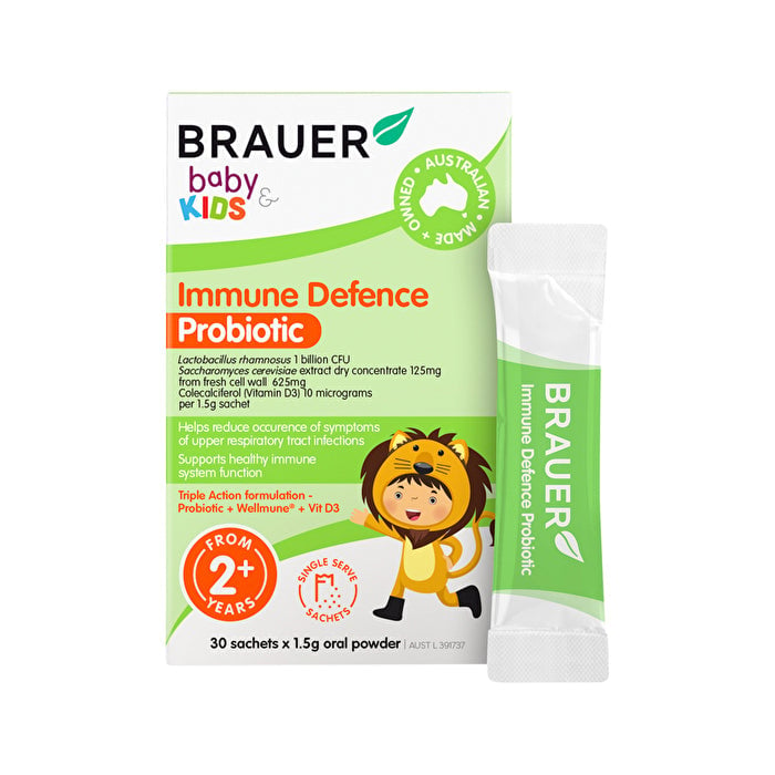 Brauer Baby and Kids Immune Defence Probiotic Oral Powder Sachets 1.5g x 30 Pack Image 1