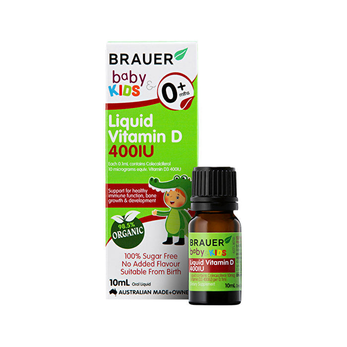 Brauer Baby and Kids Liquid Vitamin D 400IU (0+ months) 10ml Image 1