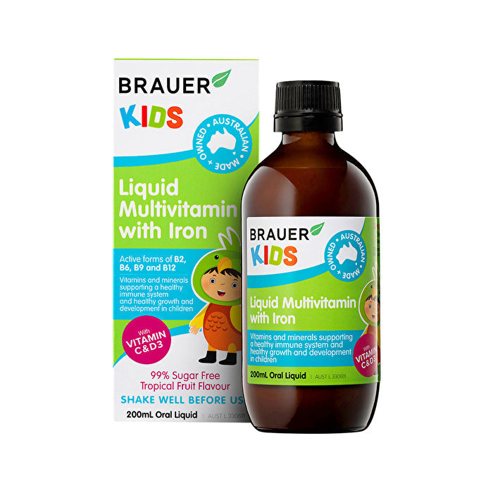 Brauer Kids Liquid Multivitamin with Iron (3+ years) 200ml Image 1