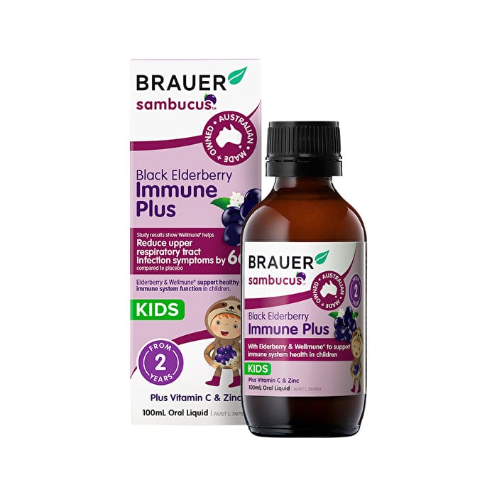 Brauer Sambucus Black Elderberry Kids Immune Plus Oral Liquid 100ml Image 1