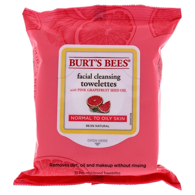 Burts Bees Facial Cleansing Towelettes - Pink Grapefruit by Burts Bees for Unisex - 30 Count Towelettes Image 1