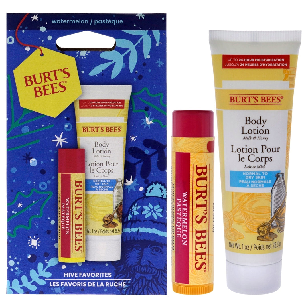 Burts Bees Burts Bees Hive Favorites Watermelon Gift by Burts Bees - 2 Pc 0.15oz Watermelon Lip Balm 1oz Body Lotion Image 1