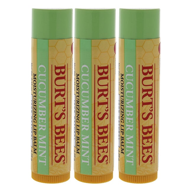 Burts Bees Cucumber Mint Moisturizing Lip Balm by Burts Bees for Women - 0.15 oz Lip Balm - Pack of 3 Image 1