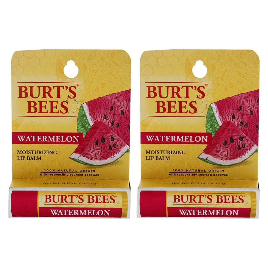 Burts Bees Watermelon Moisturizer Lip Balm Blister by Burts Bees for Unisex - 0.15 oz Lip Balm - Pack of 2 Image 1