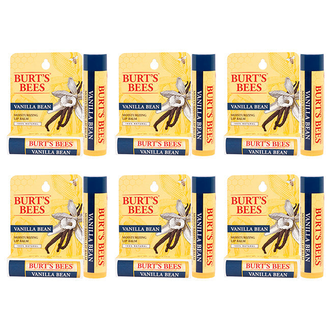 Burts Bees Vanilla Bean Moisturizing Lip Balm Blister by Burts Bees for Unisex - 0.15 oz Lip Balm - Pack of 6 Image 1