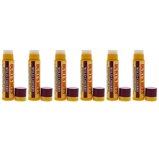 Burts Bees Wild Cherry Moisturizing Lip Balm by Burts Bees for Unisex - 0.15 oz Lip Balm - Pack of 6 Image 1