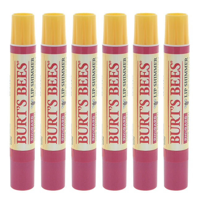 Burts Bees Lip Shimmer - Rhubarb by Burts Bees for Women - 0.09 oz Lip Balm - Pack of 6 Image 1