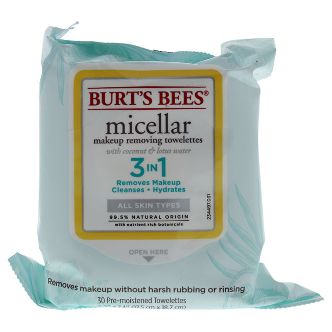 Burts Bees Micellar Makeup Removing Towelettes by Burts Bees for Unisex - 30 Count Towelettes Image 1