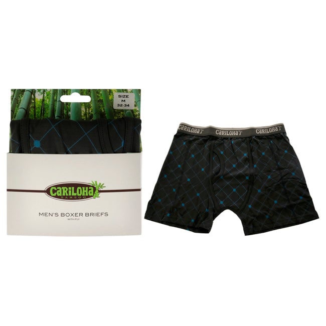 Cariloha Bamboo Boxer Briefs - Carbon Argyle by Cariloha for Men - 1 Pc Boxer (M) Image 1