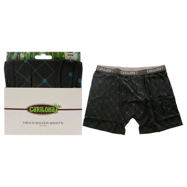 Cariloha Bamboo Boxer Briefs - Carbon Argyle by Cariloha for Men - 1 Pc Boxer (L) Image 1