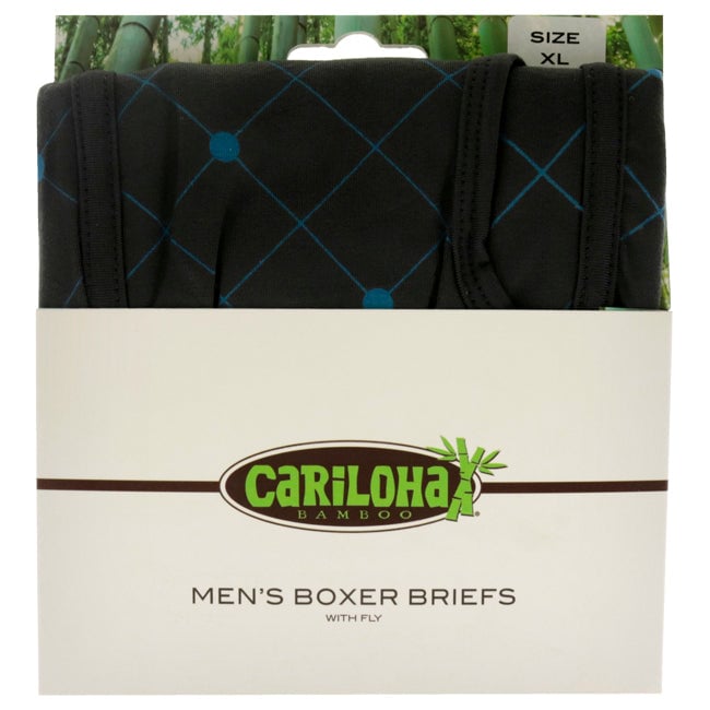 Cariloha Bamboo Boxer Briefs - Carbon Argyle by Cariloha for Men - 1 Pc Boxer (XL) Image 1