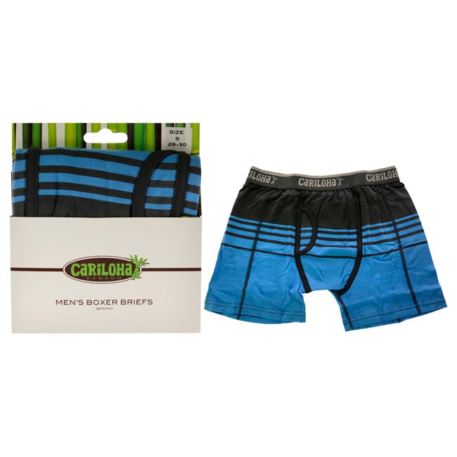 Cariloha Bamboo Boxer Briefs - Caribbean Blue Stripe by Cariloha for Men - 1 Pc Boxer (S) Image 1