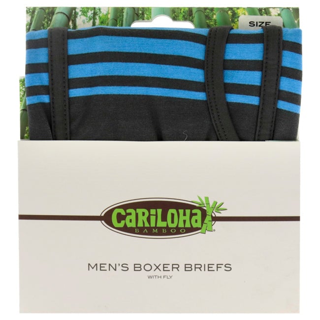 Cariloha Bamboo Boxer Briefs - Caribbean Blue Stripe by Cariloha for Men - 1 Pc Boxer (M) Image 1