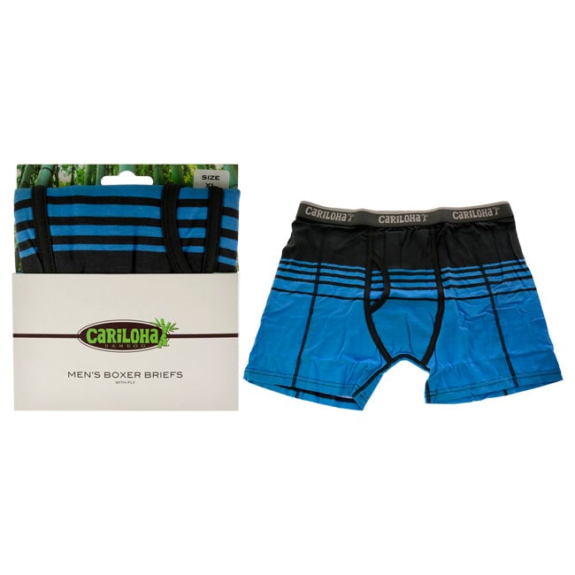 Cariloha Bamboo Boxer Briefs - Caribbean Blue Stripe by Cariloha for Men - 1 Pc Boxer (XL) Image 1