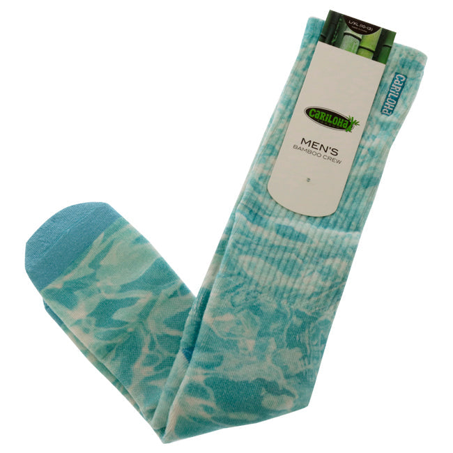 Cariloha Bamboo Printed Crew Socks - Pool Reflection Blue by Cariloha for Men - 1 Pair Socks (L/XL) Image 1