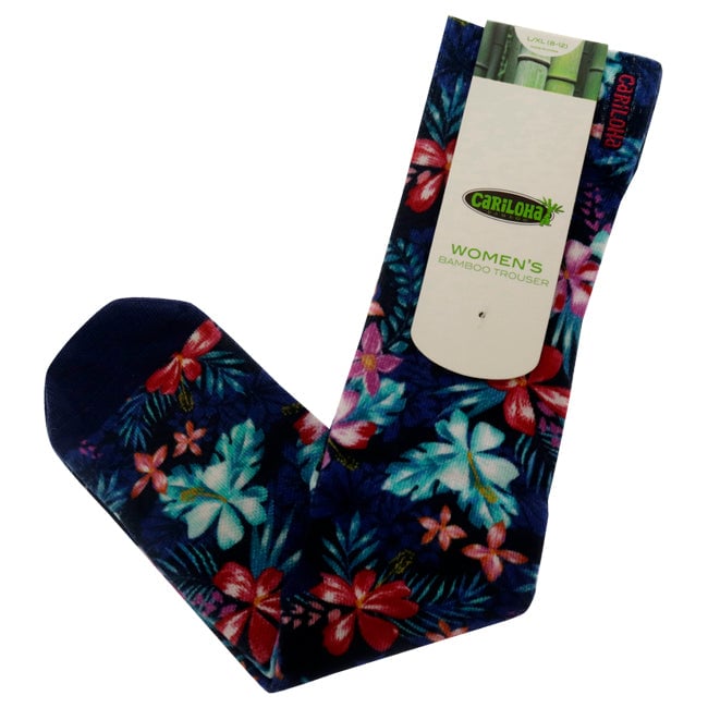 Cariloha Bamboo Printed Trouser Socks - Foliage Navy by Cariloha for Women - 1 Pair Socks (L/XL) Image 1