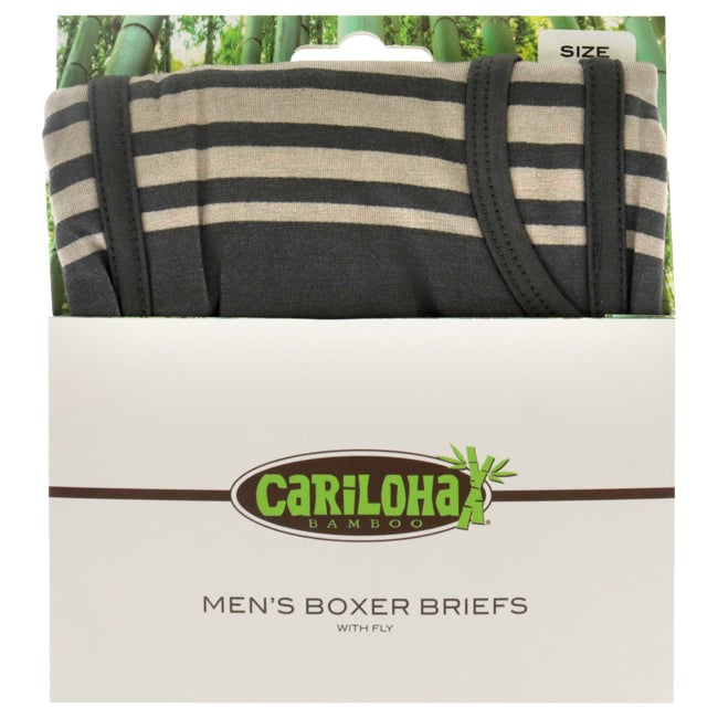 Cariloha Bamboo Boxer Briefs - Shoreline Gray Stripe by Cariloha for Men - 1 Pc Boxer (XL) Image 1