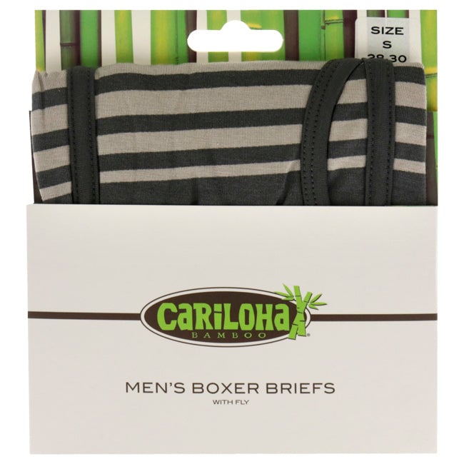 Cariloha Bamboo Boxer Briefs - Shoreline Gray Stripe by Cariloha for Men - 1 Pc Boxer (S) Image 1