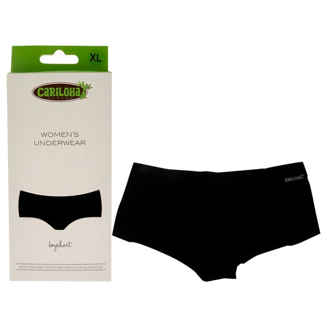 Cariloha Bamboo Boyshort Briefs - Black by Cariloha for Women - 1 Pc Underwear (XL) Image 1