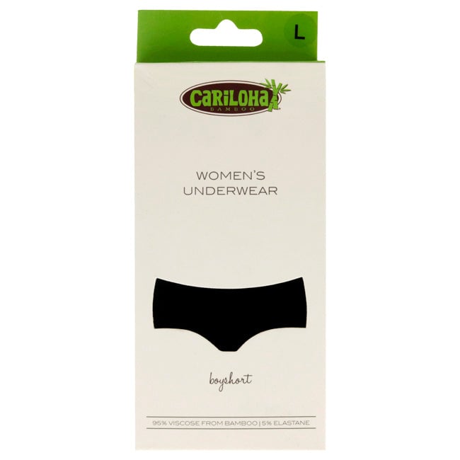 Cariloha Bamboo Boyshort Briefs - Black by Cariloha for Women - 1 Pc Underwear (L) Image 1