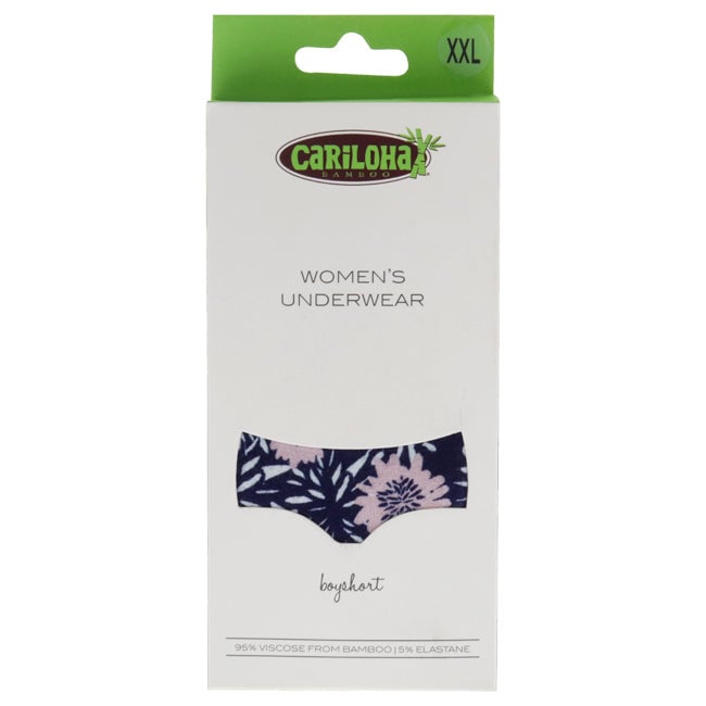 Cariloha Bamboo Boyshort Briefs - Navy Floral by Cariloha for Women - 1 Pc Underwear (2XL) Image 1