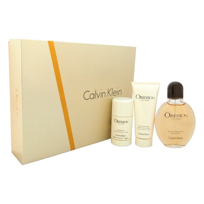 Calvin Klein Obsession by Calvin Klein for Men - 3 Pc Gift Set 4oz EDT Spray 2.6oz Deodorant Stick 3.4oz After Shave Image 1