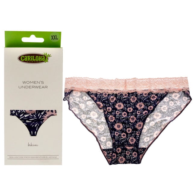 Cariloha Bamboo Lace Bikini - Navy Floral by Cariloha for Women - 1 Pc Underwear (2XL) Image 1