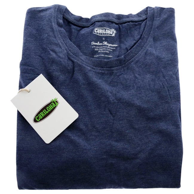 Cariloha Bamboo Sleep Crew Shirt - Indigo Heather by Cariloha for Men - 1 Pc T-Shirt (S) Image 1