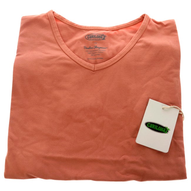 Cariloha Bamboo Sleep Dolman V-Neck T-Shirt - Coral by Cariloha for Women - 1 Pc T-Shirt (M) Image 1