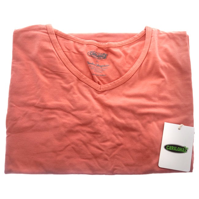 Cariloha Bamboo Sleep Dolman V-Neck T-Shirt - Coral by Cariloha for Women - 1 Pc T-Shirt (XL) Image 1