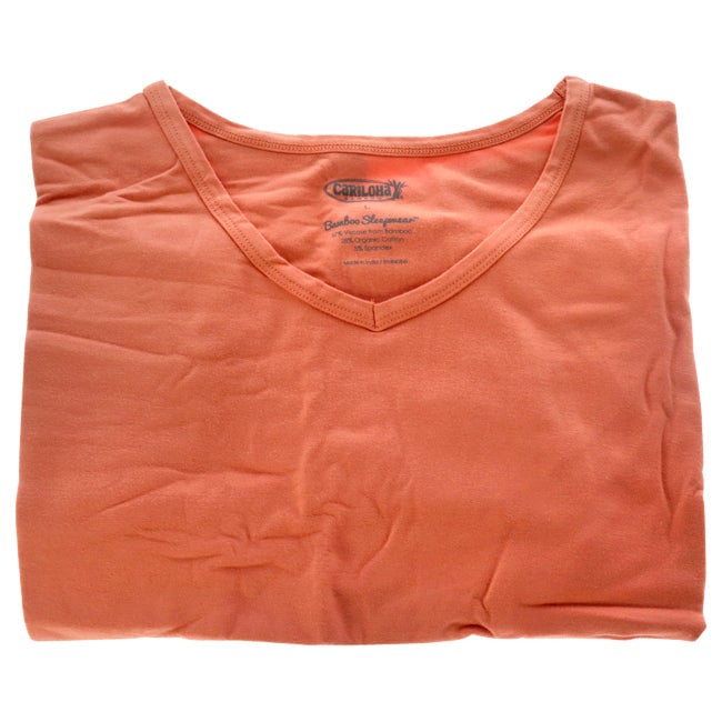 Cariloha Bamboo Sleep Dolman V-Neck T-Shirt - Coral by Cariloha for Women - 1 Pc T-Shirt (L) Image 1