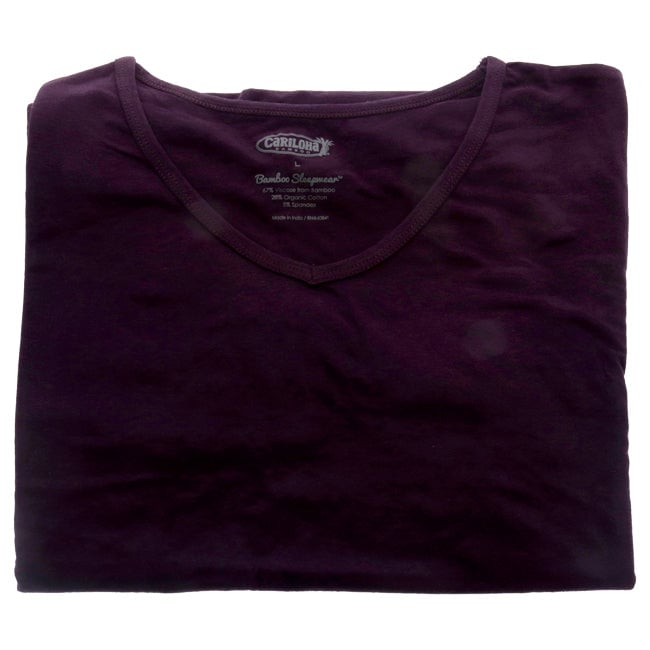 Cariloha Bamboo Sleep Dolman V-Neck T-Shirt - Deep Violet by Cariloha for Women - 1 Pc T-Shirt (L) Image 1