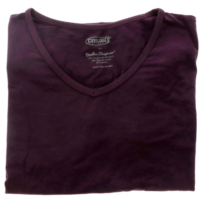 Cariloha Bamboo Sleep Dolman V-Neck T-Shirt - Deep Violet by Cariloha for Women - 1 Pc T-Shirt (M) Image 1