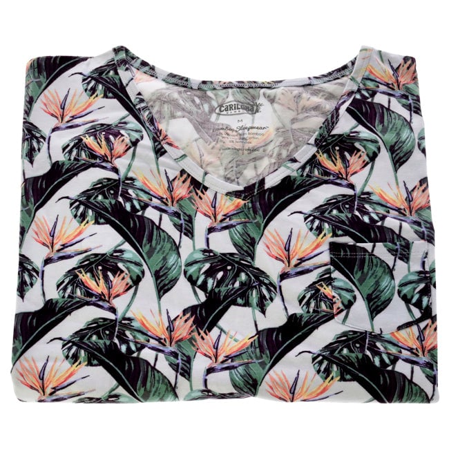 Cariloha Bamboo Sleep V-Neck Shirt - Birds Of Paradise by Cariloha for Women - 1 Pc T-Shirt (M) Image 1