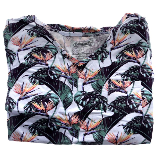 Cariloha Bamboo Sleep V-Neck Shirt - Birds Of Paradise by Cariloha for Women - 1 Pc T-Shirt (XS) Image 1