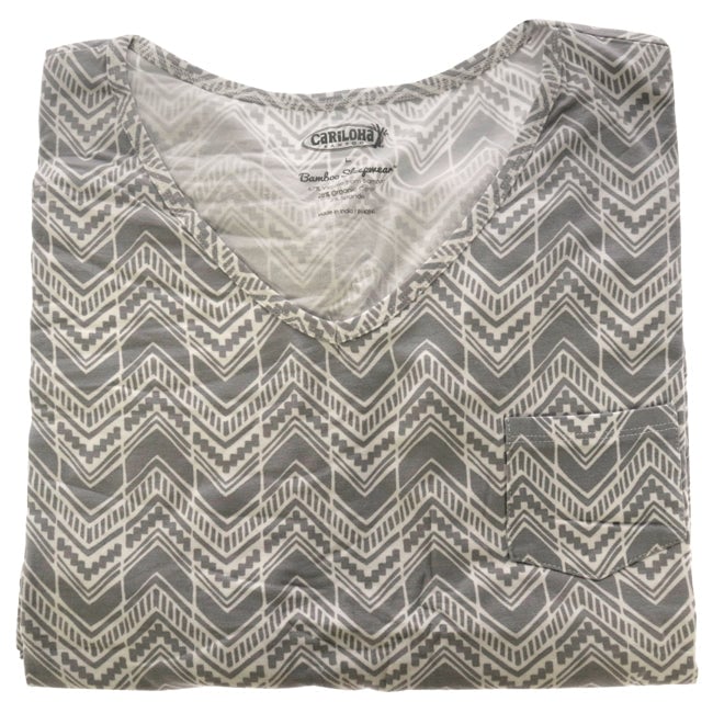 Cariloha Bamboo Sleep V-Neck Shirt - Tribal Stripe by Cariloha for Women - 1 Pc T-Shirt (L) Image 1