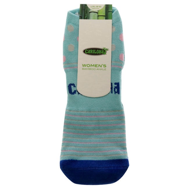 Cariloha Bamboo Striped Ankle Socks - Dot Light Blue by Cariloha for Women - 1 Pair Socks (L/XL) Image 1