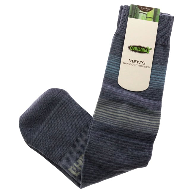 Cariloha Bamboo Trouser Socks - Stripes Blue by Cariloha for Men - 1 Pair Socks (S/M) Image 1