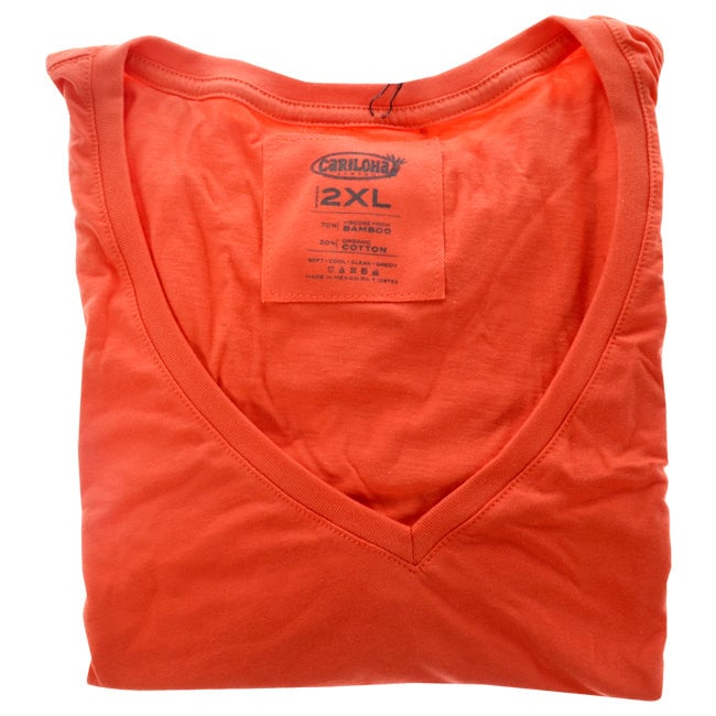 Cariloha Bamboo V-Neck Tee - Sunkissed Coral by Cariloha for Women - 1 Pc T-Shirt (2XL) Image 1